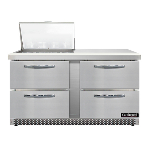 Continental Refrigerator SW60N12M-FB-D Mighty Top Sandwich Unit 60 inch 17 cu ft 4 drawers stainless steel