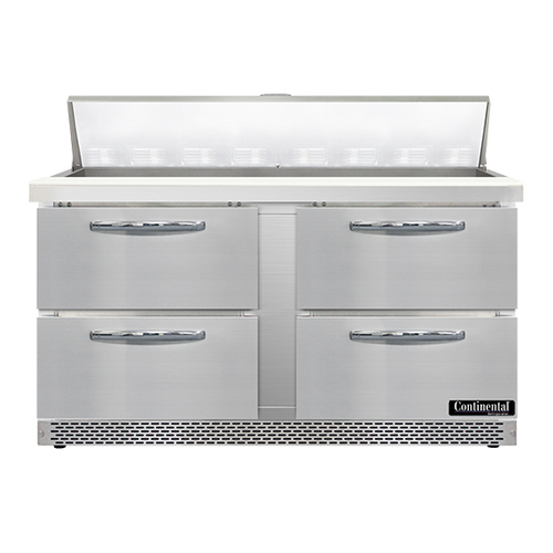 Continental Refrigerator SW60N16-FB-D Sandwich Unit Front Breather 60 inch 17 cu ft Two Section with Drawers