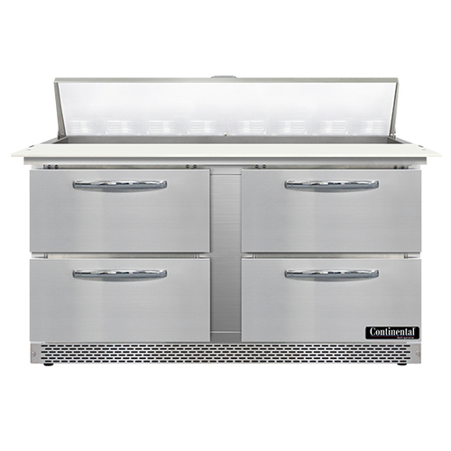 Continental Refrigerator SW60N16C-FB-D Sandwich Unit Front Breather 60 inch 17 cu ft Two Section with Drawers