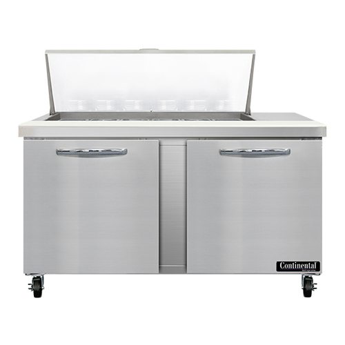 Continental Refrigerator SW60N18M Mighty Top Sandwich Unit 60W 17 cu ft two-section with 18 1/6 size pans and cutting board