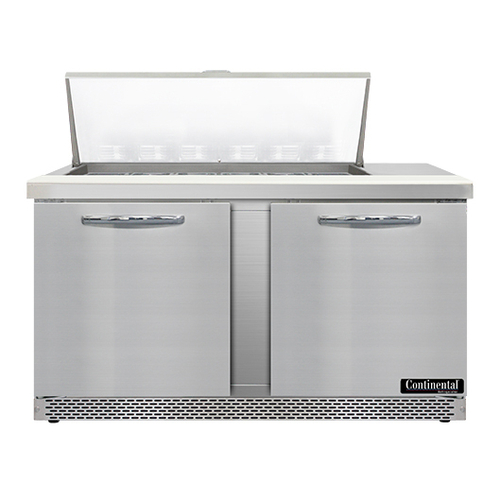 Continental Refrigerator SW60N18M-FB Mighty Top Sandwich Unit 60 inch 17 cu ft Two Section with Pans and Cutting Board
