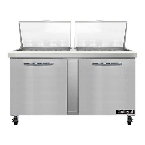Continental Refrigerator SW60N24M Mighty Top Sandwich Unit 60 inch 17 cu ft two section with 24 1/6 size pans