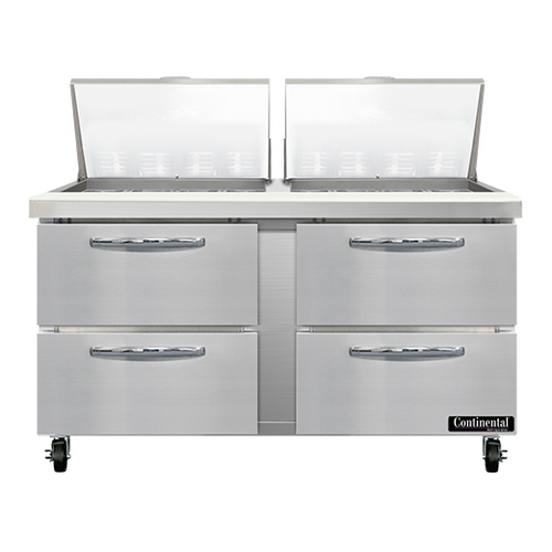 Continental Refrigerator SW60N24M-D Mighty Top Sandwich Unit 60 inch 17 cu ft capacity with drawers and stainless steel top