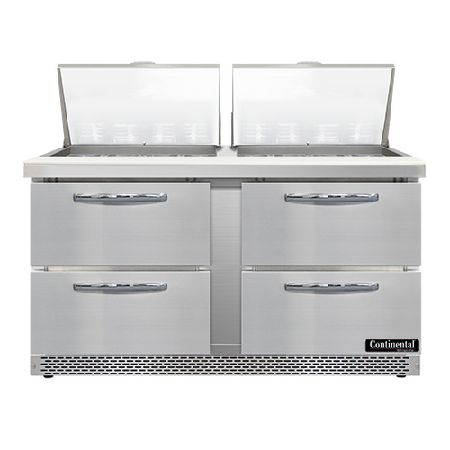 Continental Refrigerator SW60N24M-FB-D Mighty Top Sandwich Unit 60 inch 17 cu ft capacity with drawers and stainless steel top