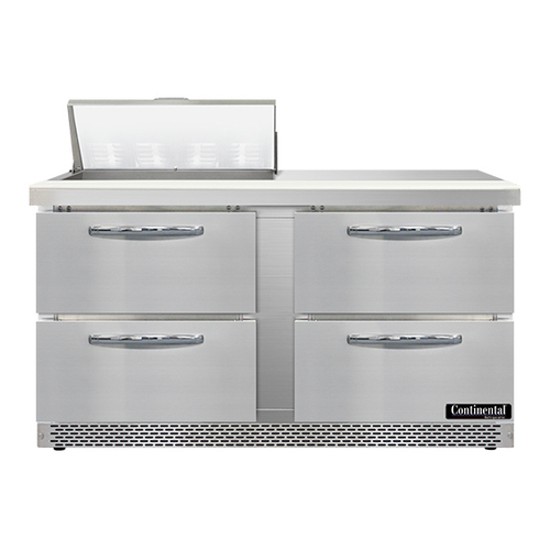 Continental Refrigerator SW60N8-FB-D Sandwich Unit Front Breather 60 inch 17 cu ft Two Section with Drawers