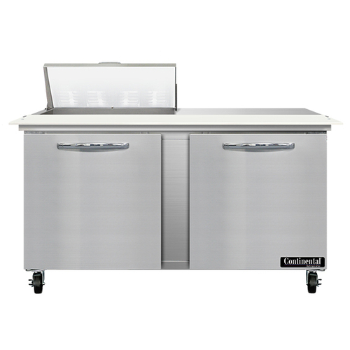 Continental Refrigerator SW60N8C Sandwich Unit 60W 17 cu ft capacity two-section with 8 pans and stainless steel top