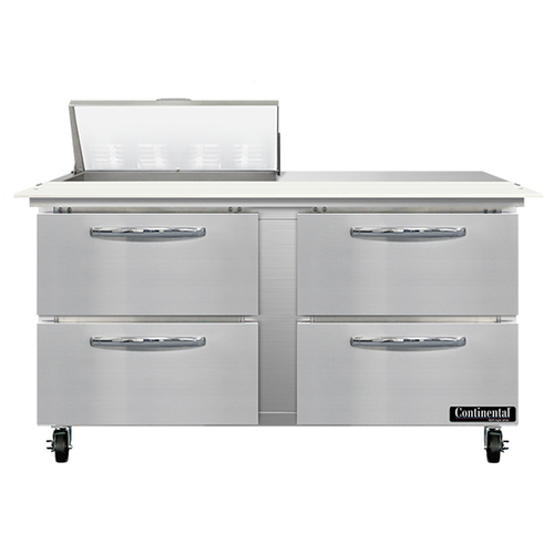 Continental Refrigerator SW60N8C-D Sandwich Unit 60 inch 17 cu ft capacity with drawers and stainless steel top
