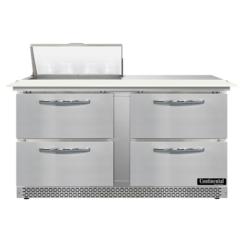 Continental Refrigerator SW60N8C-FB-D Sandwich Unit Front Breather 60 inch 17 cu ft Two Section with Drawers