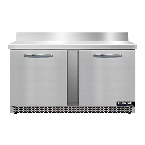 Continental Refrigerator SW60NBS-FB Work Top Refrigerator Front Breather 60W 17 cu ft Stainless Steel 2 Section
