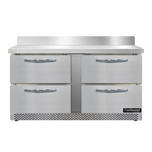 Continental Refrigerator SW60NBS-FB-D Work Top Refrigerator 60 inch 17 cu ft Stainless Steel with Drawers