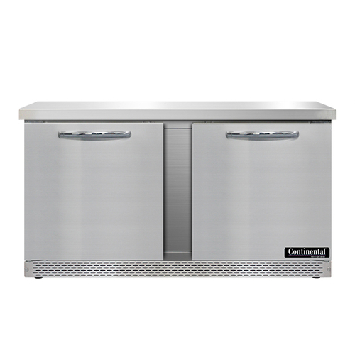 Continental Refrigerator SW60N-FB Work Top Refrigerator 60 inch 17 cu ft Stainless Steel Two Section Energy Star