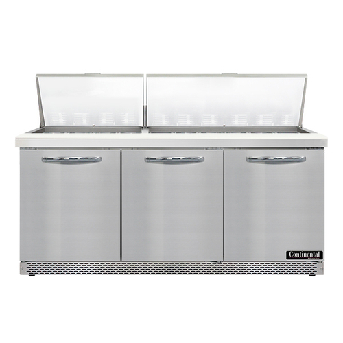 Continental Refrigerator SW72N30M-FB Mighty Top Sandwich Unit 72 inch Front Breather 20.6 cu ft Capacity