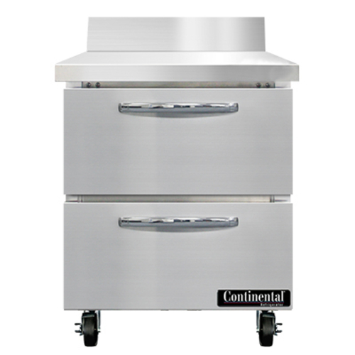 Continental Refrigerator SWF27NBS-D Work Top Freezer 27 inch 74 cu ft Capacity Stainless Steel Drawers