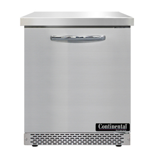 Continental Refrigerator SWF27N-FB Work Top Freezer Front Breather 27 inch 74 cu ft Capacity Stainless Steel