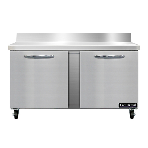 Continental Refrigerator SWF60NBS Work Top Freezer 60W 17 cu ft Capacity Stainless Steel Two Section NSF Certified