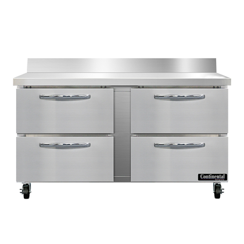 Continental Refrigerator SWF60NBS-D Work Top Freezer 60W 17 cu ft Capacity Stainless Steel Top with Drawers