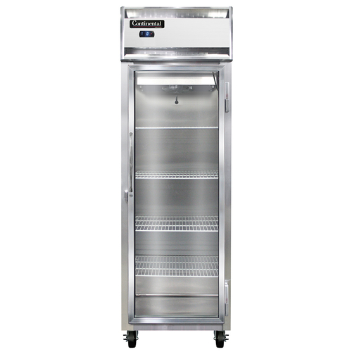 Continental Refrigerator 1FSNSSGD Freezer Display One Section Self Contained Stainless Steel Narrow Door