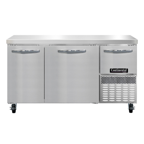 Continental Refrigerator FA60SN Freezer Base Shallow Depth Worktop Unit 60 inch 300 Series Stainless Steel
