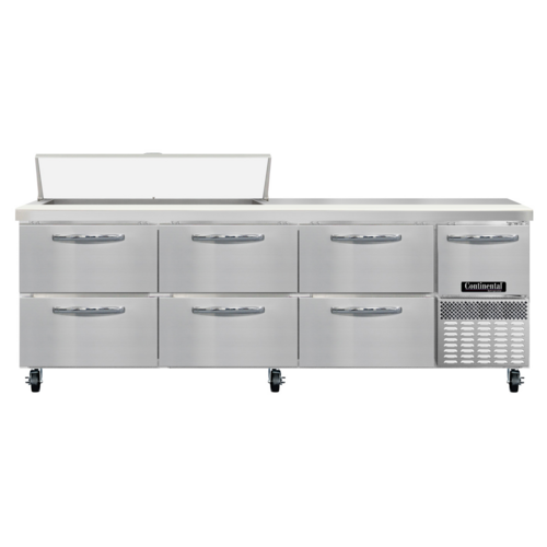 Continental Refrigerator RA93SN12-D Refrigerated Base Sandwich Unit 93 inch Stainless Steel 12 Pan Capacity
