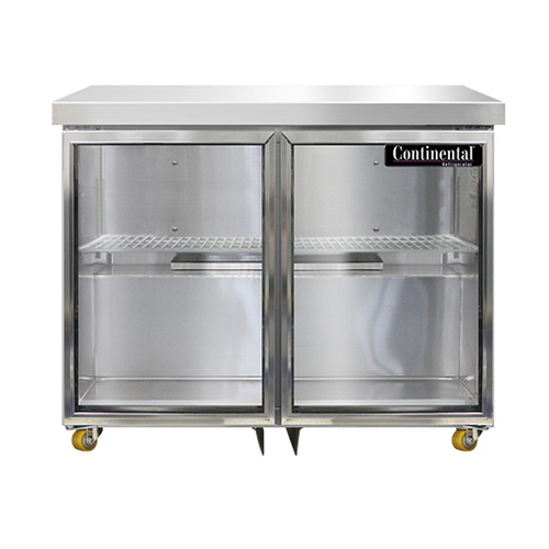 Continental Refrigerator SW36NGD-U Undercounter Display Refrigerator 36W 10.3 cu ft capacity two-section glass doors LED lighting