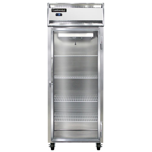 Continental Refrigerator 1FESNGD Extra-Wide Freezer Reach-In 28-1/2W One-Section Stainless Steel Full-Height Glass Door