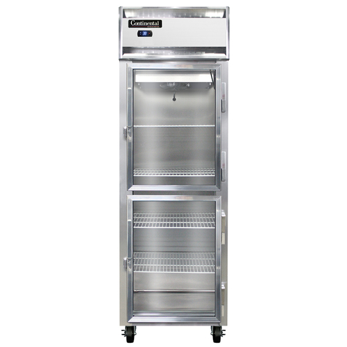 Continental Refrigerator 1RSNSAGDHD Reach In Display Refrigerator Stainless Steel One Section Self Contained R290 1/4 HP