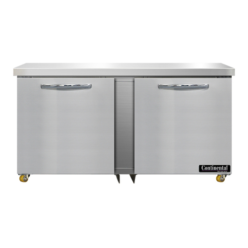 Continental Refrigerator SW60N-U Undercounter Refrigerator 60W 17 cu ft capacity two-section stainless steel