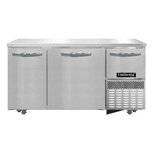 Continental Refrigerator FA60N-U Undercounter Freezer Base 60W Stainless Steel Doors Electronic Control NSF