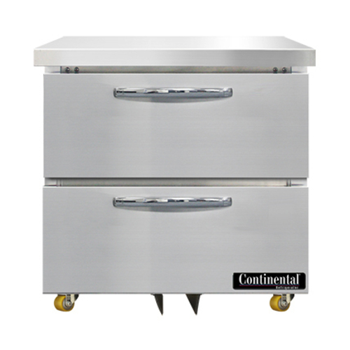 Continental Refrigerator SW32N-U-D Undercounter Refrigerator 32W 9 cu ft capacity with drawers and stainless steel finish