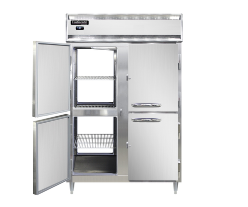 Continental Refrigerator D2RFNPTHD Designer Line Refrigerator Freezer Pass-Thru Two-Section Self-Contained Aluminum Stainless Steel