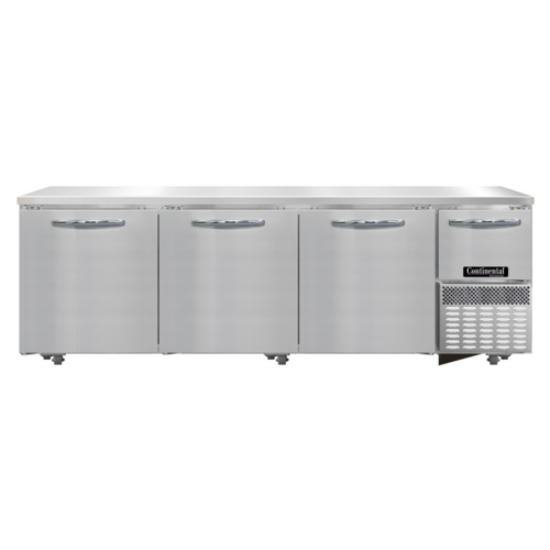 Continental Refrigerator RA93SN-U Undercounter Shallow Depth Refrigerated Base 93W Stainless Steel Design