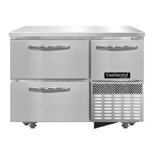 Continental Refrigerator RA43N-U-D Undercounter Refrigerated Base 43W Stainless Steel Drawers and Door