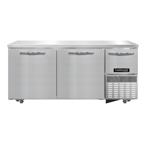 Continental Refrigerator RA68N-U Undercounter Refrigerated Base 68W Stainless Steel Doors Electronic Control