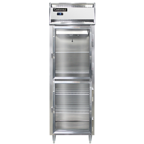 Continental Refrigerator D1FSNSAGD Designer Line Freezer One Section Stainless Steel Half Height Glass Doors