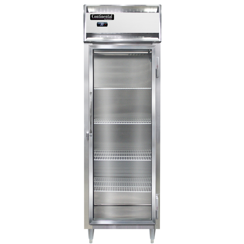 Continental Refrigerator D1RNGD Designer Line Refrigerator One Section Self Contained Aluminum Stainless Steel Door