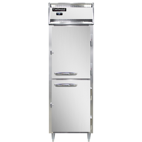 Continental Refrigerator D1RNSAHD Designer Line Refrigerator One Section Self Contained Stainless Steel 1/4 HP ENERGY STAR