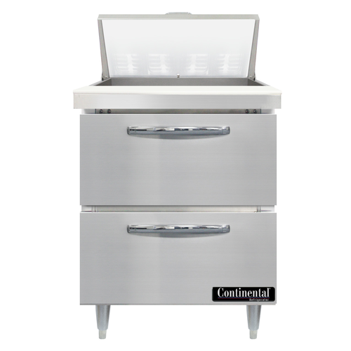 Continental Refrigerator D27N8-D Designer Line Sandwich Unit 27W Stainless Steel with 2 Drawers and Digital Control