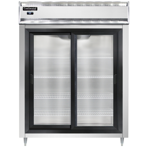 Continental Refrigerator D2RESNSGD Designer Line Wide Refrigerator 57W Two Section Self Contained Aluminum Stainless Steel