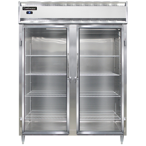 Continental Refrigerator D2RESNSSGD Designer Line Wide Refrigerator 57 inch Two Section Stainless Steel Glass Doors