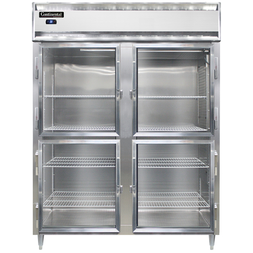 Continental Refrigerator D2RESNSSGDHD Designer Line Wide Refrigerator 57 inch Two Section Stainless Steel Glass Doors