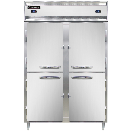 Continental Refrigerator D2RFSNHD Designer Line Refrigerator Freezer Two Section Self Contained Aluminum Stainless Steel