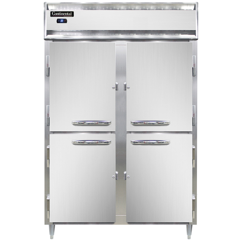 Continental Refrigerator D2RSNHD Designer Line Refrigerator Two Section Self Contained Aluminum Stainless Steel