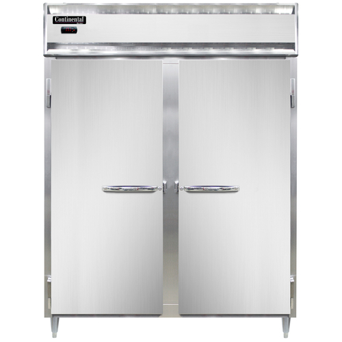 Continental Refrigerator DL2WE-SS Designer Line Heated Cabinet Extra Wide Reach In Two Section Stainless Steel