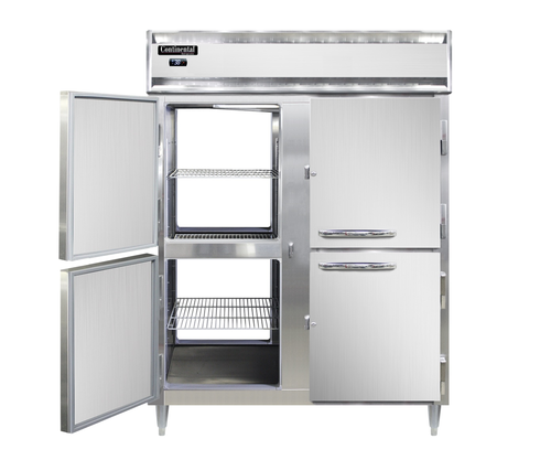 Continental Refrigerator DL2WE-SS-PT-HD Designer Line Heated Cabinet Extra Wide Pass-Thru Two-Section 52 Cu Ft Capacity