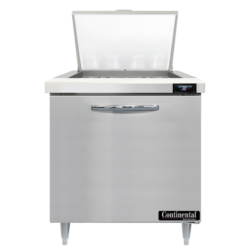 Continental Refrigerator D32N12M Designer Line Mighty Top Sandwich Unit 32W Stainless Steel 1 Section 12 Pans