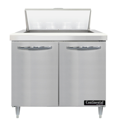 Continental Refrigerator D36N8 Designer Line Sandwich Unit 36 inch with 8 Pans and Stainless Steel Finish