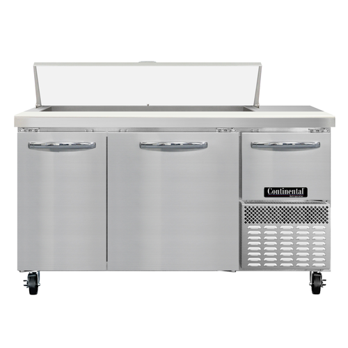 Continental Refrigerator RA60N12 Refrigerated Base Sandwich Unit 60 inch 300 Series Stainless Steel Top