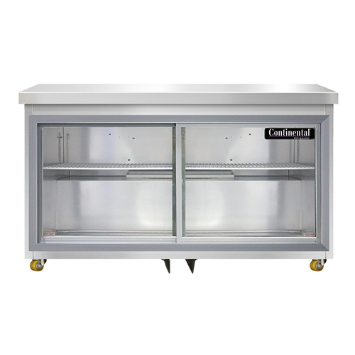 Continental Refrigerator SW48NSGD-U Undercounter Display Refrigerator 48W 134 cu ft capacity two-section sliding glass doors