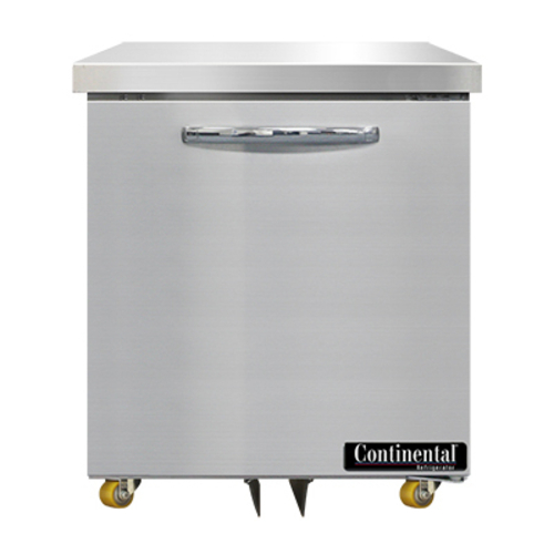 Continental Refrigerator SWF27N-U Undercounter Freezer 27 inch 74 cu ft capacity stainless steel front and aluminum interior