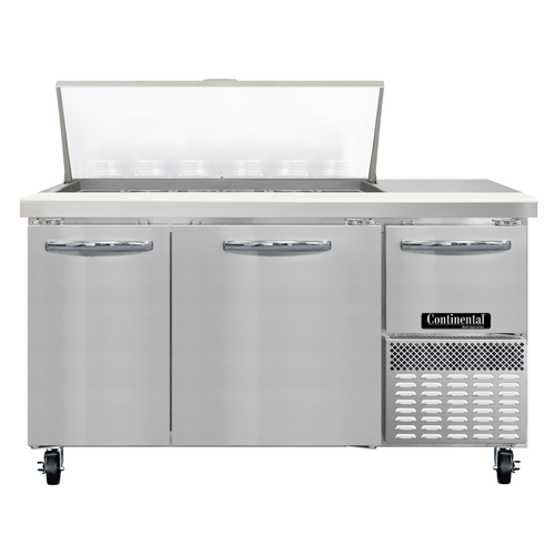 Continental Refrigerator RA60N18M Refrigerated Base Sandwich Unit 60 inch 300 Series Stainless Steel Top